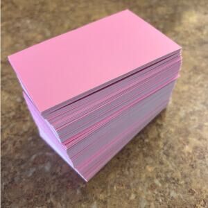 PInk Cardstock Craft Cards 4" wide x 2 38" high - Set of 100 individual cards